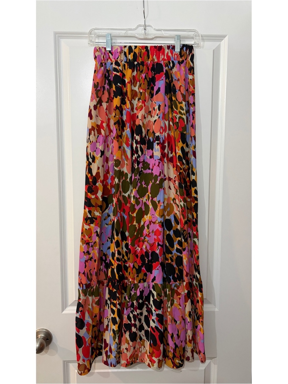 Multicolor Painterly Print Maxi Skirt